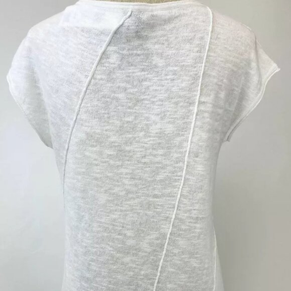 NWT EILEEN FISHER Top Cap Sleeve Organic Linen & Cotton White XS 2 Blouse - Picture 3 of 8